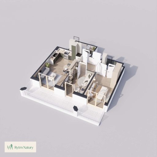 Wizualizacja dollhouse — mieszkanie B5M5